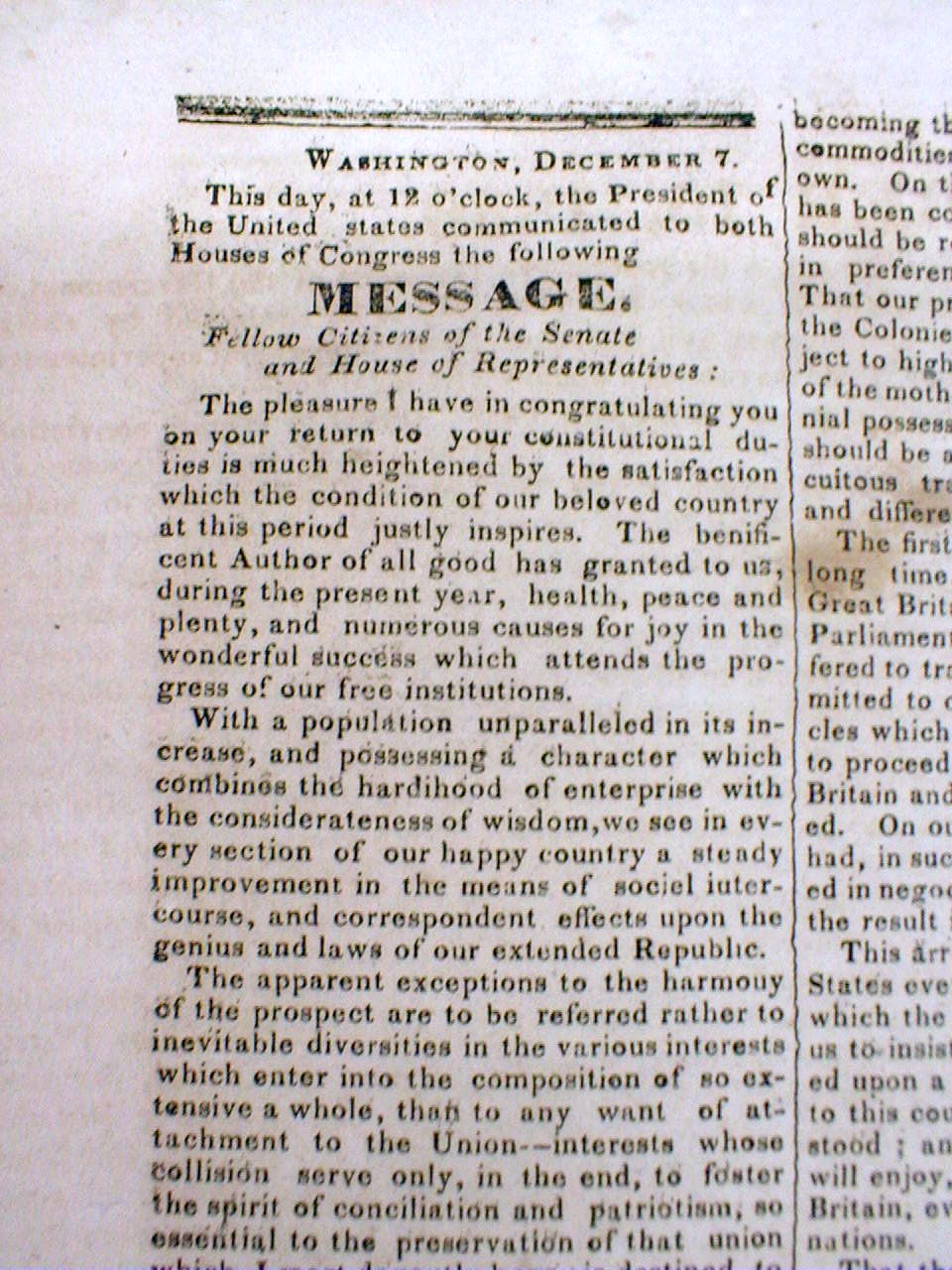 1830 Newspaper Andrew Jackson Explains Us Indian Removal Policy Trail Of Tears