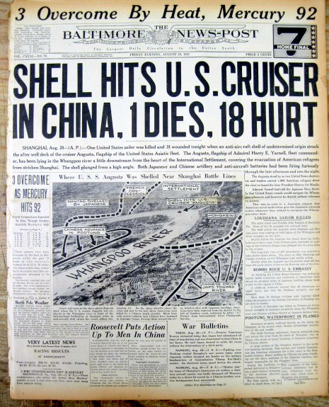 4 1937 Headline Newspapers Japan Attacks Shanghai China - 2nd Sino 